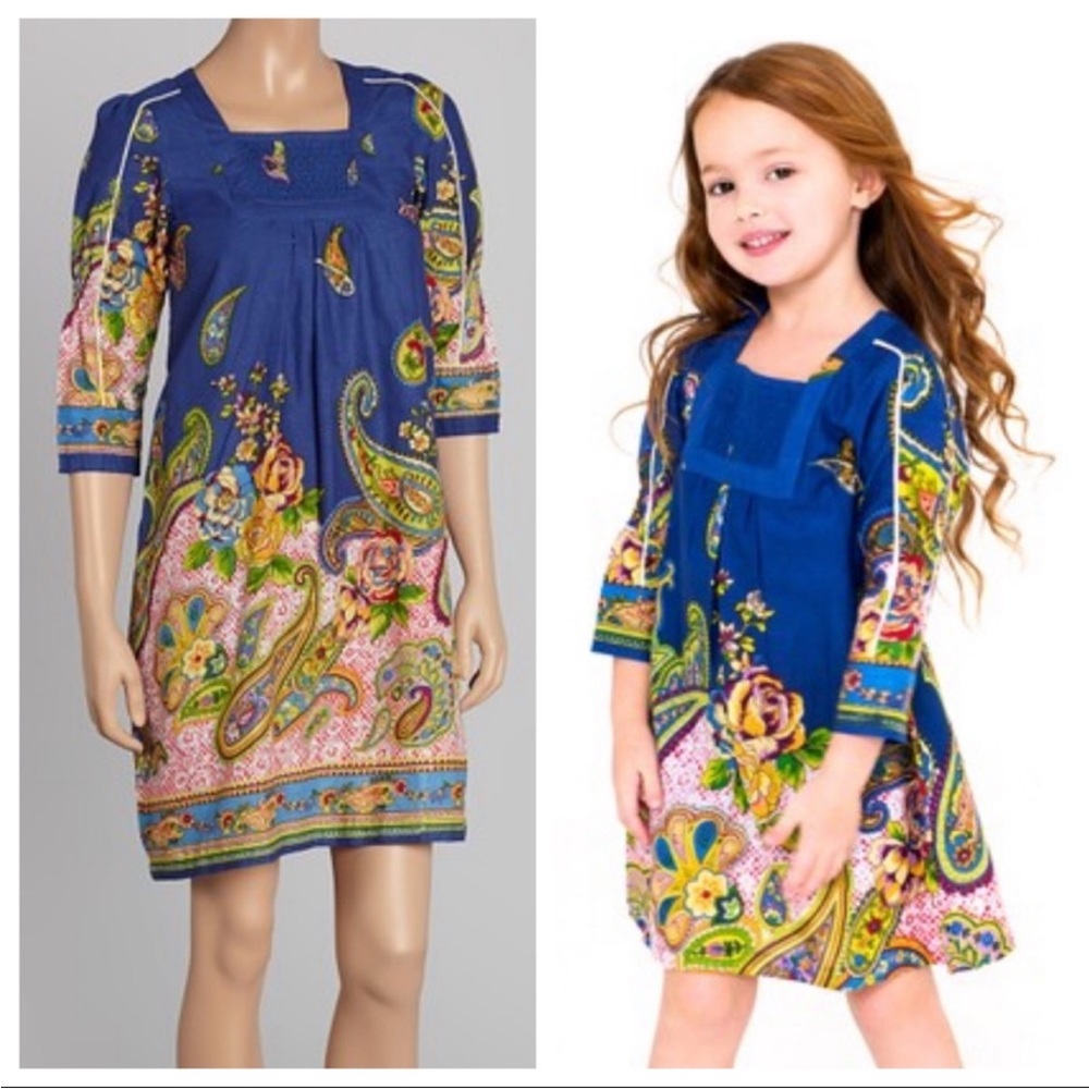Multicolor Paisley with Florals Casual Dress for Toddler Girl Size 4T